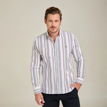 Load image into Gallery viewer, Camisa Manga Larga de Lineas Clasica Porto Blanco | C-2123
