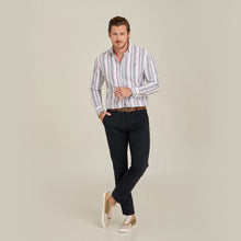 Load image into Gallery viewer, Camisa Manga Larga de Lineas Clasica Porto Blanco | C-2123
