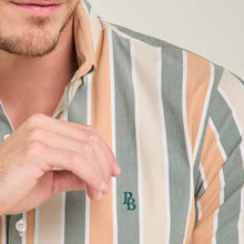 Load image into Gallery viewer, Camisa Manga Larga de Lineas Colores Combinados Porto Blanco | C-2546