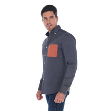 Load image into Gallery viewer, Camisa Porto Blanco Casual Manga Larga Color Azul | E-2283