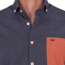 Load image into Gallery viewer, Camisa Porto Blanco Casual Manga Larga Color Azul | E-2283