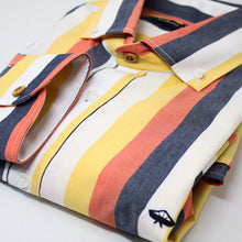 Load image into Gallery viewer, Camisa Porto Blanco Casual Manga Larga A Rayas Multicolor Cómoda | C-2374