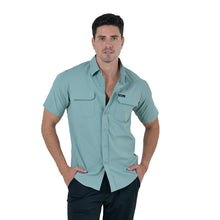 Load image into Gallery viewer, Camisa Fisher Hombre Manga Corta Verde Claro Alto Rendimiento (CMFMC-2695)