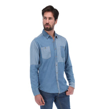Load image into Gallery viewer, Camisa Porto Blanco Denim Parches Caballero Manga Larga | DNC-1988