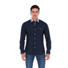 Load image into Gallery viewer, Men's Solid Long Sleeve Special Edition Button Down Shirt Navy | Porto Blanco E-2022