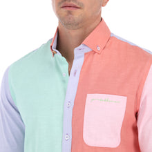 Load image into Gallery viewer, Men's Solid Long Sleeve Special Edition Button Down Shirt Green, Terracotta, Pink & Blue | Porto Blanco E-2029
