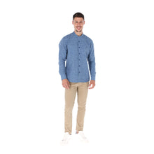 Load image into Gallery viewer, Camisa Porto Blanco de Caballero Cuello Mao Azul | E-2108