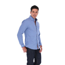 Load image into Gallery viewer, Camisa de Vestir Caballero Azul con Detalles en Cierre | Porto Blanco E-2154