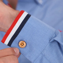 Load image into Gallery viewer, Camisa de Vestir Caballero Azul con Detalles en Cierre | Porto Blanco E-2154