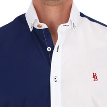 Load image into Gallery viewer, Camisa Casual Bloques Azul y Blanco Manga Corta | MCE-2268