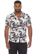 Load image into Gallery viewer, Mojito Men's Stylish Novelty Print Poly Stretch Party Shirt Short Sleeve | MS-8809-White-Gray
