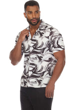 Load image into Gallery viewer, Mojito Men's Stylish Novelty Print Poly Stretch Party Shirt Short Sleeve | MS-8809-White-Gray