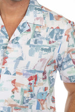 Load image into Gallery viewer, Mojito Men's Stylish Novelty Print Poly Stretch Party Shirt Short Sleeve | MS-8811-White-Multi