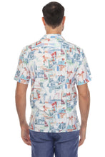 Load image into Gallery viewer, Mojito Men's Stylish Novelty Print Poly Stretch Party Shirt Short Sleeve | MS-8811-White-Multi