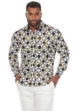 Load image into Gallery viewer, Mojito Men's Stylish Novelty Print Poly Stretch Party Shirt Long Sleeve | MS-8813-Polka-Dot