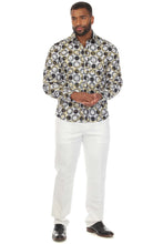 Load image into Gallery viewer, Mojito Men's Stylish Novelty Print Poly Stretch Party Shirt Long Sleeve | MS-8813-Polka-Dot