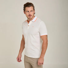 Load image into Gallery viewer, Polo Porto Blanco para caballero color blanco y naranja | PL-2541
