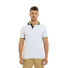 Load image into Gallery viewer, Polo Porto Blanco para Caballero color Blanca Liso Con Detalles Verde y Negro | PLE-2319