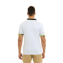 Load image into Gallery viewer, Polo Porto Blanco para Caballero color Blanca Liso Con Detalles Verde y Negro | PLE-2319