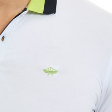 Load image into Gallery viewer, Polo Porto Blanco para Caballero color Blanca Liso Con Detalles Verde y Negro | PLE-2319