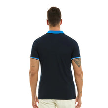 Load image into Gallery viewer, Polo Porto Blanco para Caballero color negro Liso Con Detalles Azul | PLE-2320
