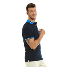 Load image into Gallery viewer, Polo Porto Blanco para Caballero color negro Liso Con Detalles Azul | PLE-2320