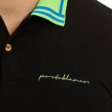 Load image into Gallery viewer, Polo Porto Blanco para Caballero color negro Liso Con Detalles Verdes | PLE-2321