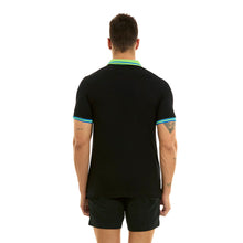 Load image into Gallery viewer, Polo Porto Blanco para Caballero color negro Liso Con Detalles Verdes | PLE-2321