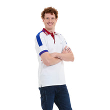 Load image into Gallery viewer, Polo Porto Blanco color Blanco con detalles color Azul y Rojo | PLE-2452