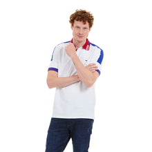 Load image into Gallery viewer, Polo Porto Blanco color Blanco con detalles color Azul y Rojo | PLE-2452