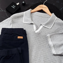Load image into Gallery viewer, Playera Polo Tejido Punto Hombre Edición Lujo Gris | Porto Blanco PLT-1807