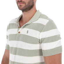 Load image into Gallery viewer, Polo Hombre Tejida Punto Rayas | Porto Blanco PLT-1826