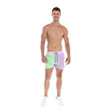 Load image into Gallery viewer, Traje De Baño Estampado Porto Blanco Caballero Verde, Lavanda y Rosado | TB-06
