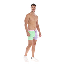 Load image into Gallery viewer, Traje De Baño Estampado Porto Blanco Caballero Verde, Lavanda y Rosado | TB-06