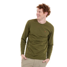 Load image into Gallery viewer, T-shirt Porto Blanco de Hombre Color Verde Militar Manga Larga | TBasicML-45