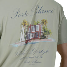 Load image into Gallery viewer, Playera Hombre Porto Blanco Loose Fit Verde Claro con Estampado (TG-25)
