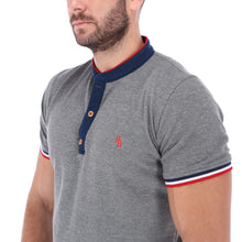 Load image into Gallery viewer, Men's Solid Mandarin Collar Polo Shirt Grey PL-1751