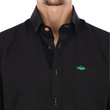 Load image into Gallery viewer, Camisa Porto Blanco Manga Corta Negra | MC-2035