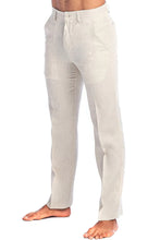 Load image into Gallery viewer, Mojito Men's Casual Flat Front Dress Pants 100% Natural Linen | M-4862-Natural