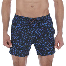 Load image into Gallery viewer, Aruba-17 Men's Print Quick Dry Swim Trunks White & Blue