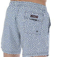 Load image into Gallery viewer, Aruba-19 Men's Print Quick Dry Swim Trunks White & Blue