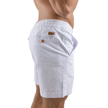 Load image into Gallery viewer, Bermuda Blanco Hombre Con Cintura Elástica| Porto Blanco BRMDE-02