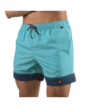 Load image into Gallery viewer, Basic-09 Men's Solid Quick Dry Swim Trunks Turquoise & Blue