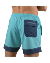 Load image into Gallery viewer, Basic-09 Men's Solid Quick Dry Swim Trunks Turquoise & Blue