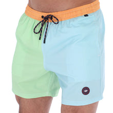 Load image into Gallery viewer, Bora Bora-01 Men's Patchwork Quick Dry Swim Trunks Green Blue & Camel