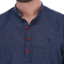 Load image into Gallery viewer, E-1899 Men's Solid Long Sleeve Special Edition Button Down Shirt Blue & Red | Porto Blanco