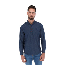 Load image into Gallery viewer, E-1899 Men's Solid Long Sleeve Special Edition Button Down Shirt Blue & Red | Porto Blanco