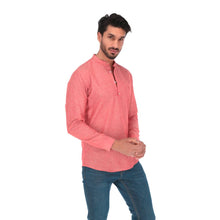 Load image into Gallery viewer, L-1599 Men's Solid Long Sleeve Button Down Shirt Salmon