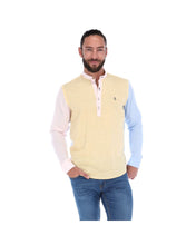 Load image into Gallery viewer, L-1629 Men's Patchwork Long Sleeve Button Down Shirt Yellow Blue & Pink