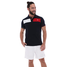 Load image into Gallery viewer, PL-1506 Men's Patchwork Short Sleeve Polo Shirt Blue Red & White